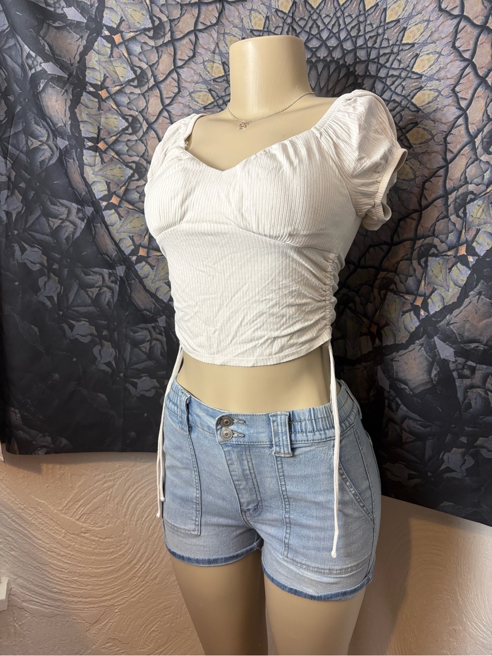 Ruched Sweetheart Crop Top